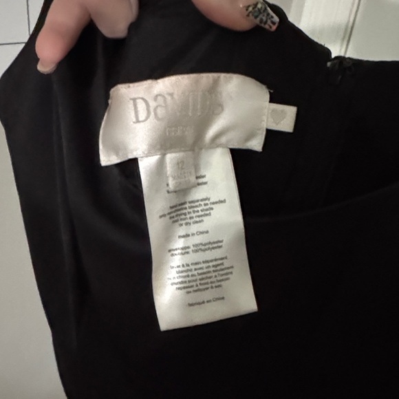 David's Bridal Classic Black Maxi Dress with pockets - Picture 3 of 8